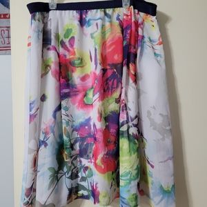 Watercolor Floral Skirt